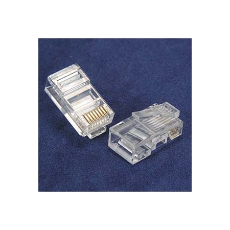 Bestlink Netware RJ45 CAT5e Plug Solid 2-Prong 6 Micron, 100pk 101209